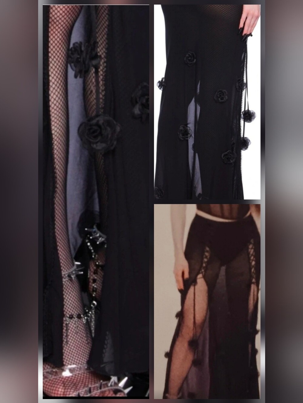 Rose Mesh Maxi Skirt